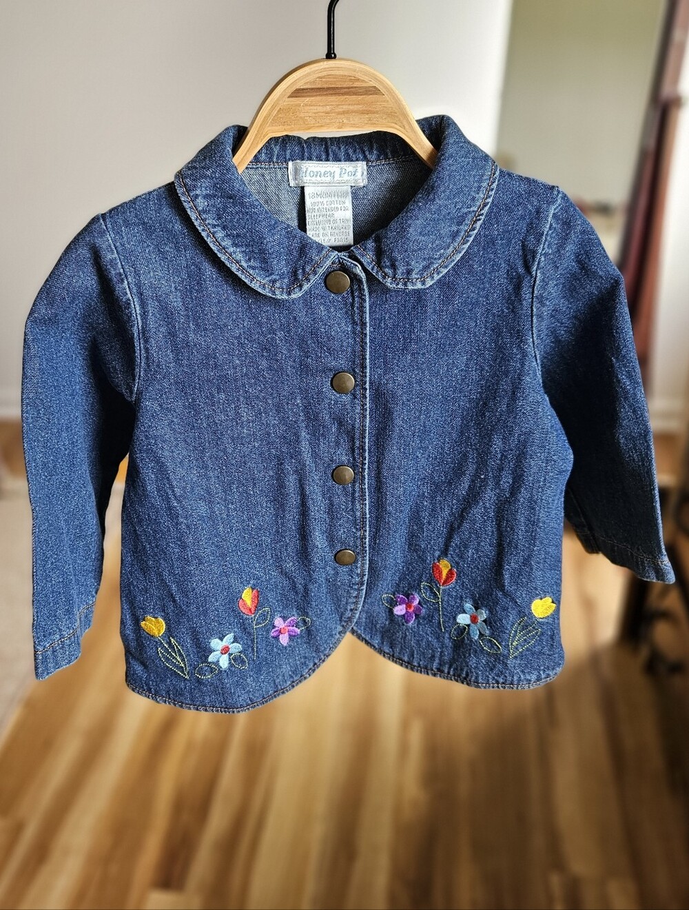 Vintage Embroidered Lightweight Denim Jacket